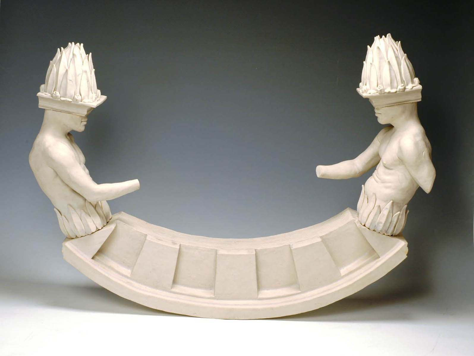 Equilibrium Arizona State Museum Figurative Architectural Ceramics Clay Sculpture by artist Dirk Staschke