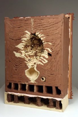 Soliloquy4 Hand Built Ceramic glaze clay sculpture painting vanitas flowers crazy - Back