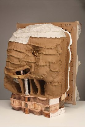 Soliloquy 2 Sculpture by artist Dirk Staschke - Back-Ceramic-Scrap-Wood-Epoxy