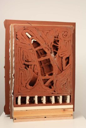 Translation 1 terracotta birds still life glaze clay art Sculpture by artist Dirk Staschke - back